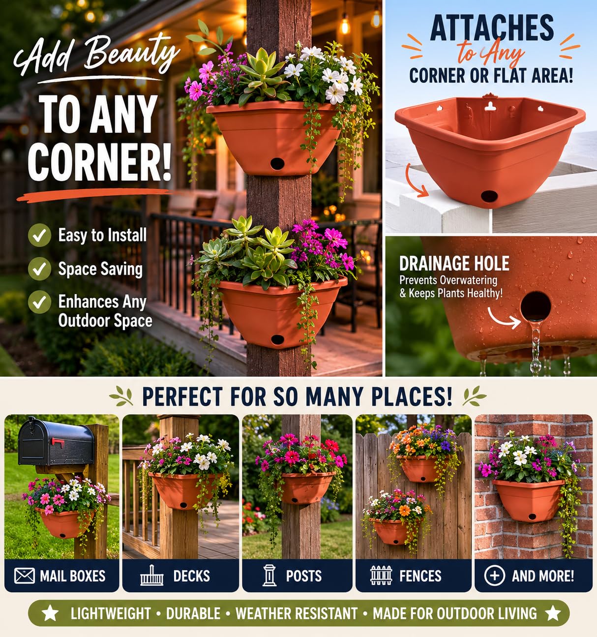 Amazon.com : DeVaultEnterprises Devault Corner Post Planter for